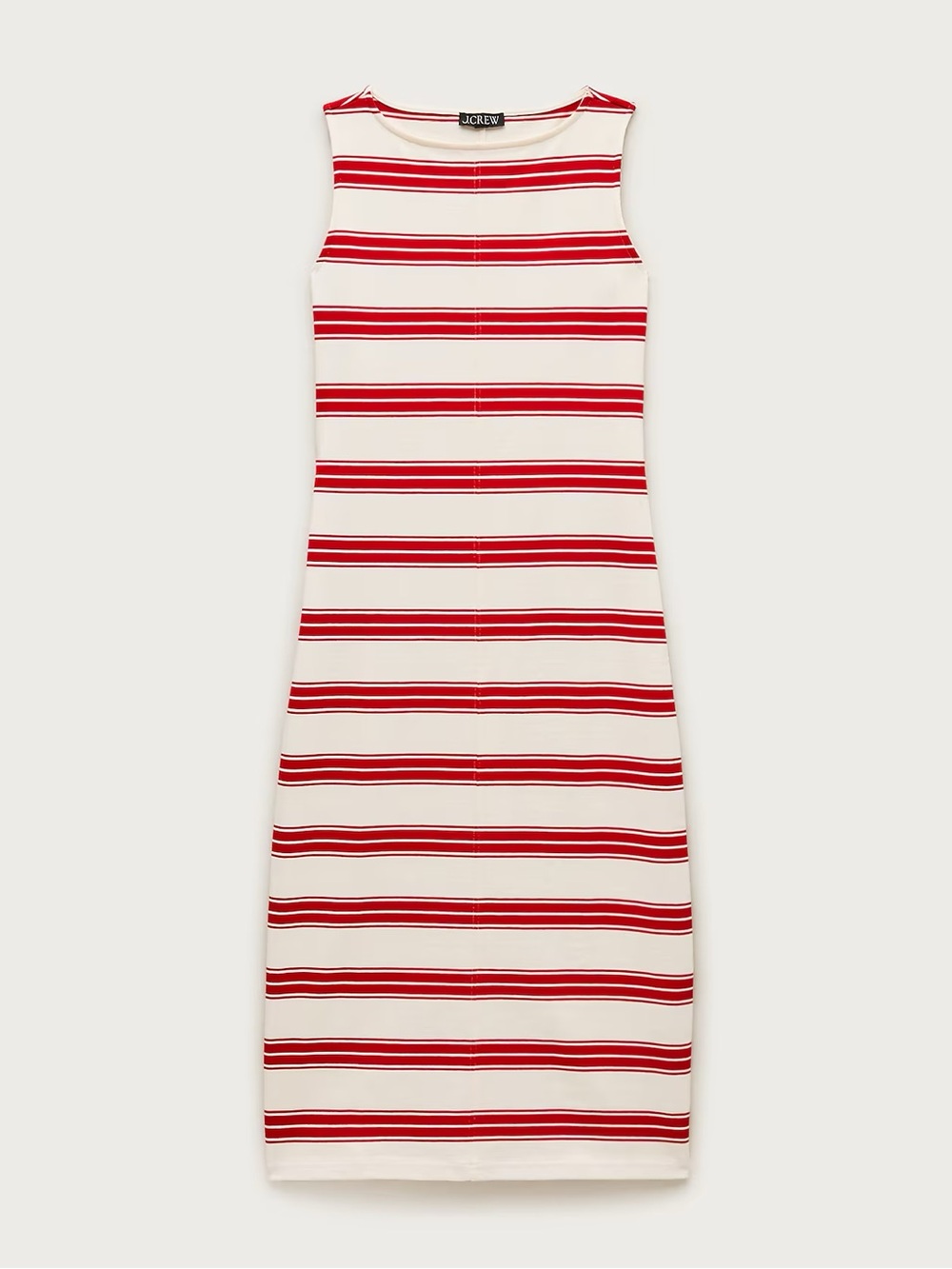 J. Crew Red and White Striped Sleeveless Midi Dress - Picture 4 of 4